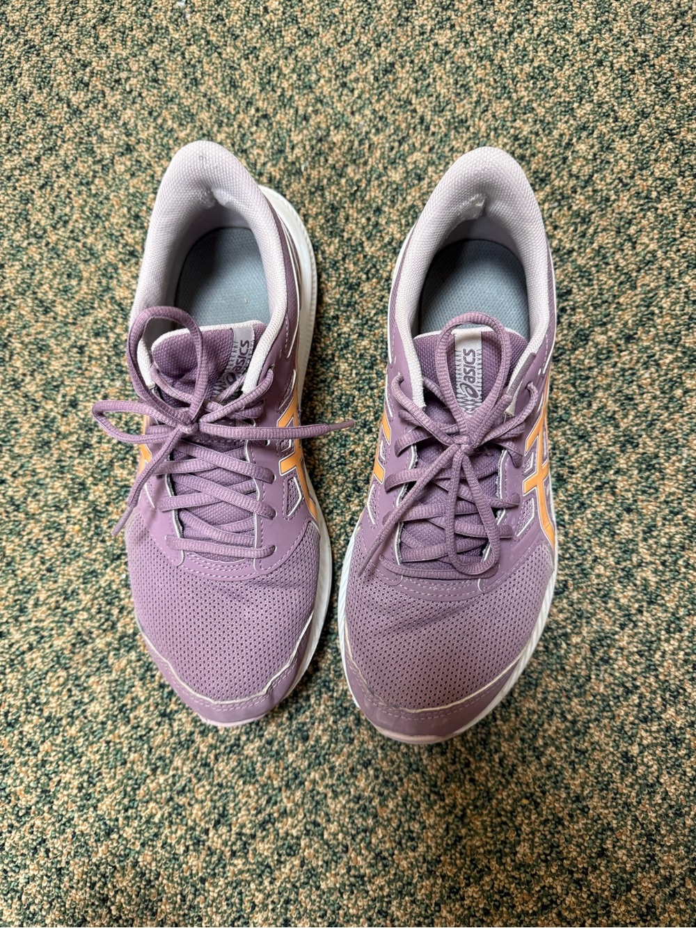 Asics Women's Lavender Running Sneakers with Orange Accents